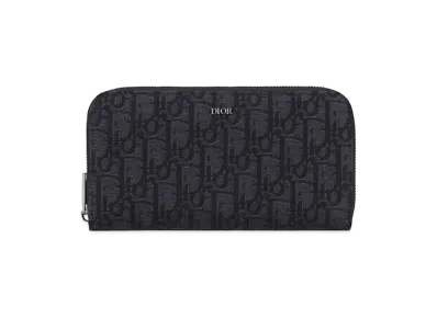 Dior Long Zip Wallet CD Diamond Canvas "Black"