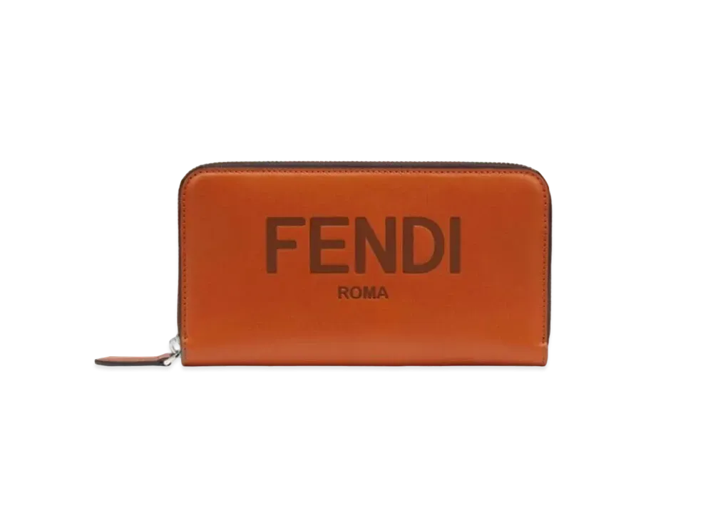 FENDI Zip-Around Wallet Leather Wallet "Brown"
