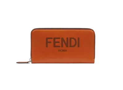 FENDI Zip-Around Wallet Leather Wallet "Brown"