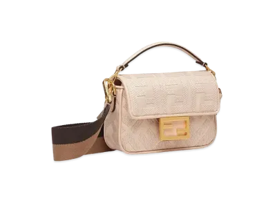 FENDI Mini Baguette FF Canvas Bag "Pink"