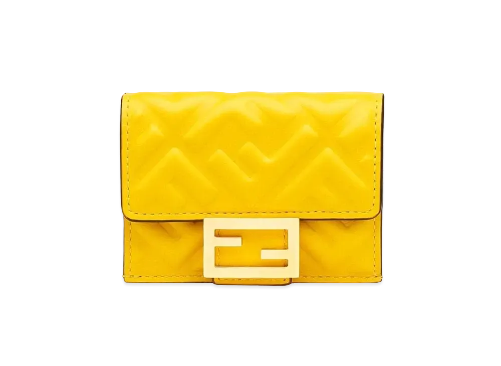 FENDI Micro Tri-Fold Wallet Nappa Leather "Yellow"