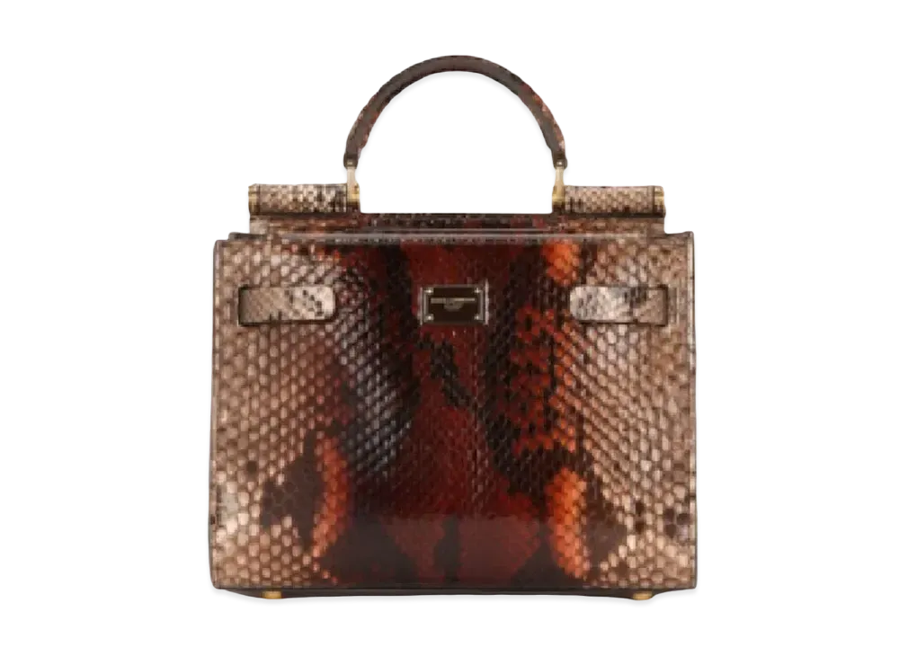 Dolce&Gabbana Sicily 62 Bag Small Python Twin Color "Beige"