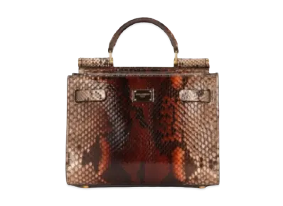 Dolce&Gabbana Sicily 62 Bag Small Python Twin Color "Beige"