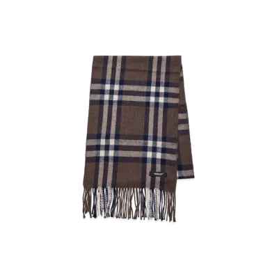 UNDERCOVER Cashmere Blend Wool Check Scarf "Brown"