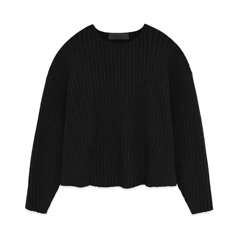 FEAR OF GOD ESSENTIALS Raw neck Sweater "Jet Black"
