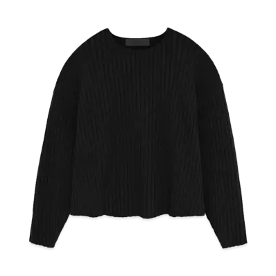 FEAR OF GOD ESSENTIALS Raw neck Sweater "Jet Black"