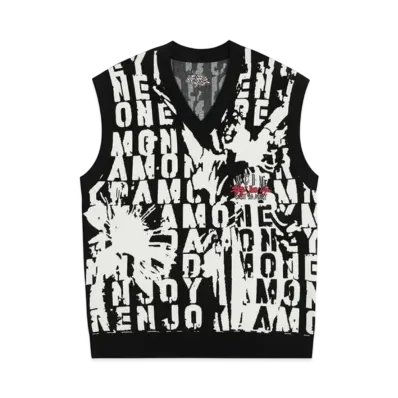 MR. ENJOY DA MONEY Angel Letters Knit Vest "Black"