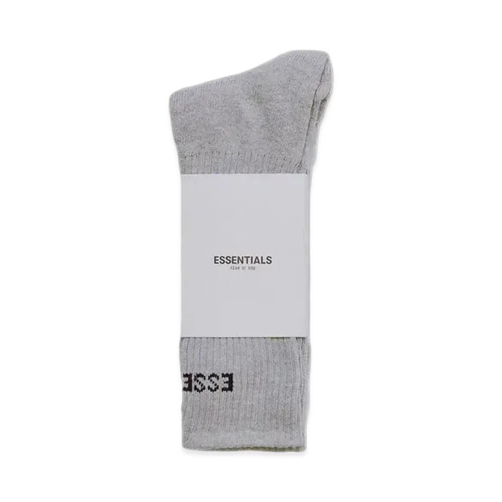 FEAR OF GOD ESSENTIALS Front Logo Crew Socks "Grey"