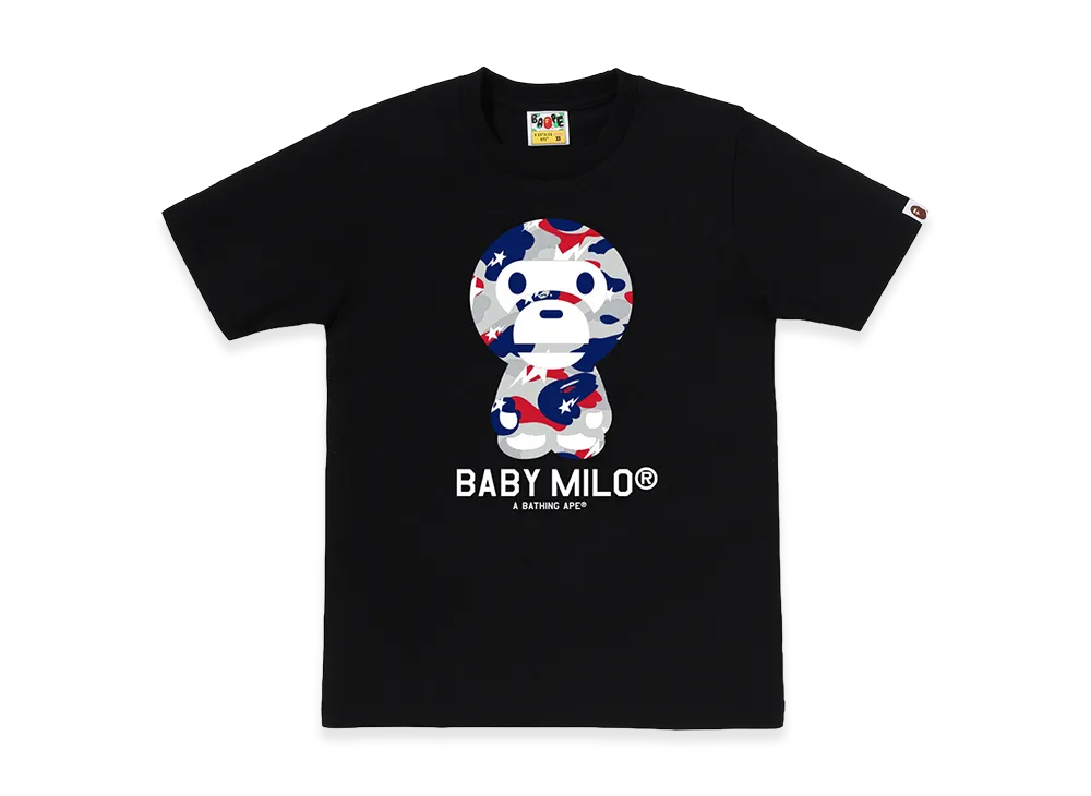 A BATHING APE Women's Sta Strike Camo Baby Milo Tee "Black"