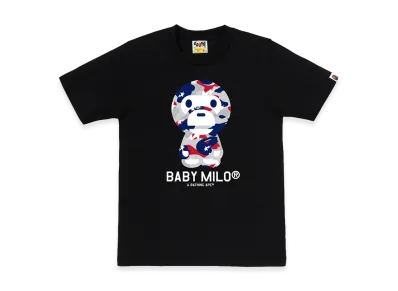 A BATHING APE Women's Sta Strike Camo Baby Milo Tee "Black"