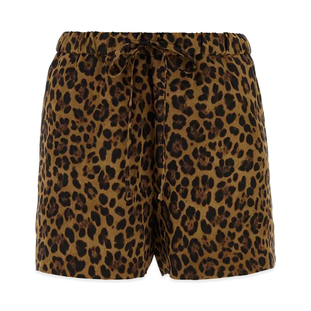 Valentino Garavani Women's Printed Crepe Escape Shorts "Animal Print"