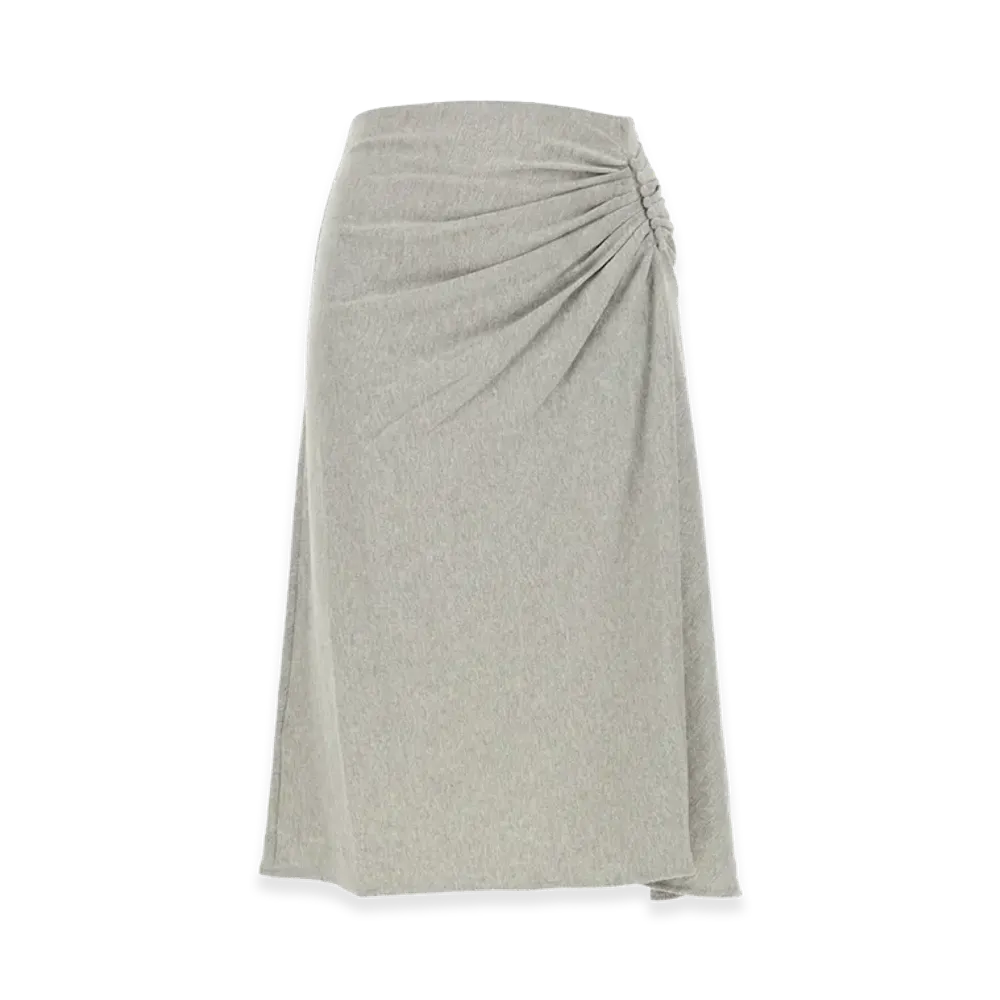 DRIES VAN NOTEN Women's Draped Hevira Skirt "Gray"