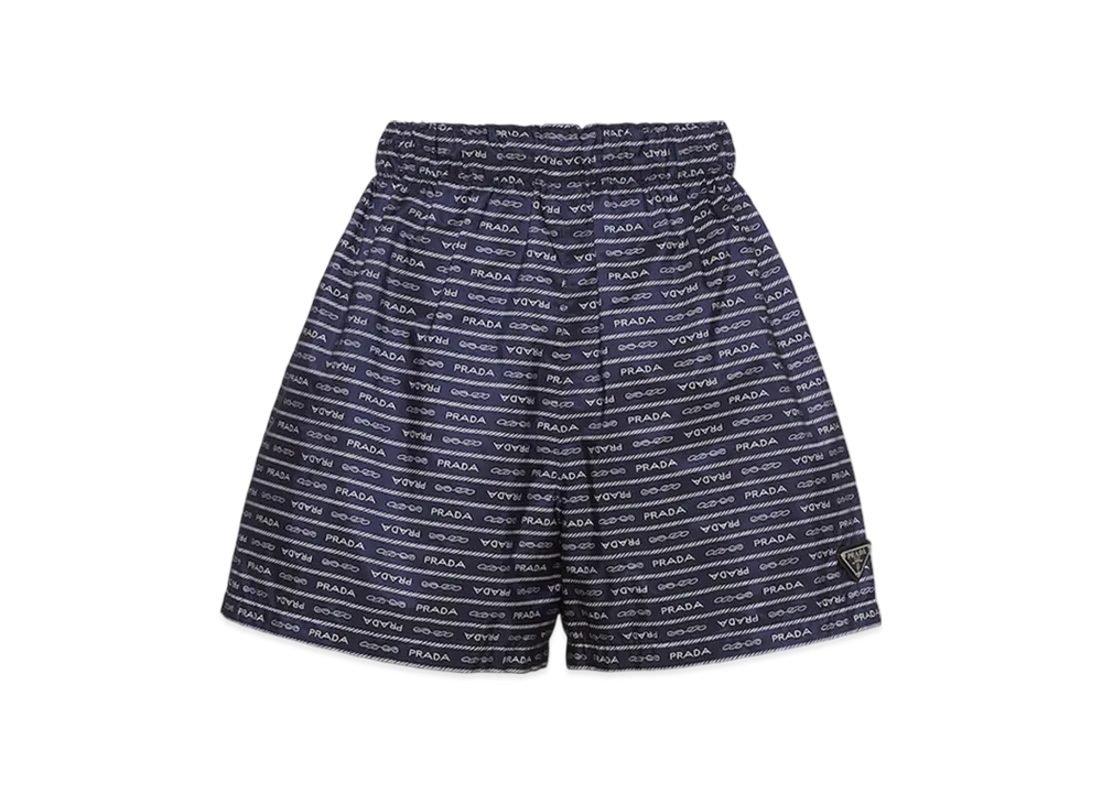 PRADA Women's Nylon Shorts "Blue/White"