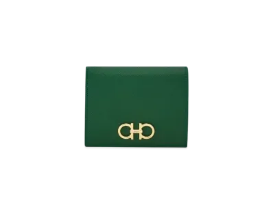Salvatore Ferragamo Gancino Folded Wallet "Forest Green"