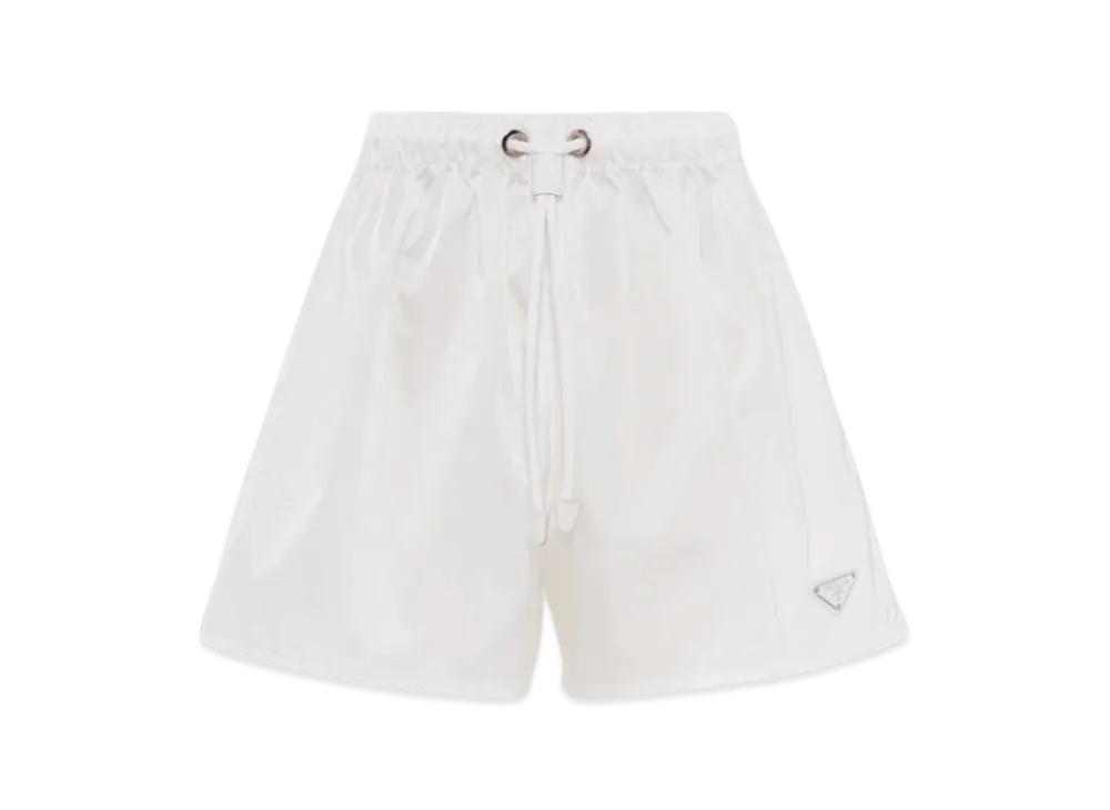 PRADA Women's Re-Nylon Gabardine Shorts "White"