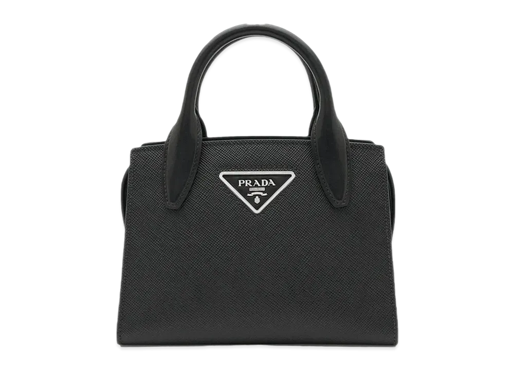 PRADA Saffiano Leather Kristen Handbag "Black"