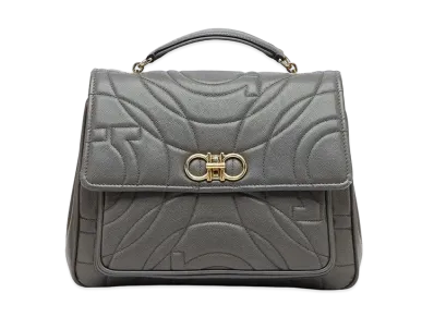 Salvatore Ferragamo Quilted Gancini Top Handle (M) "Dark Grey"