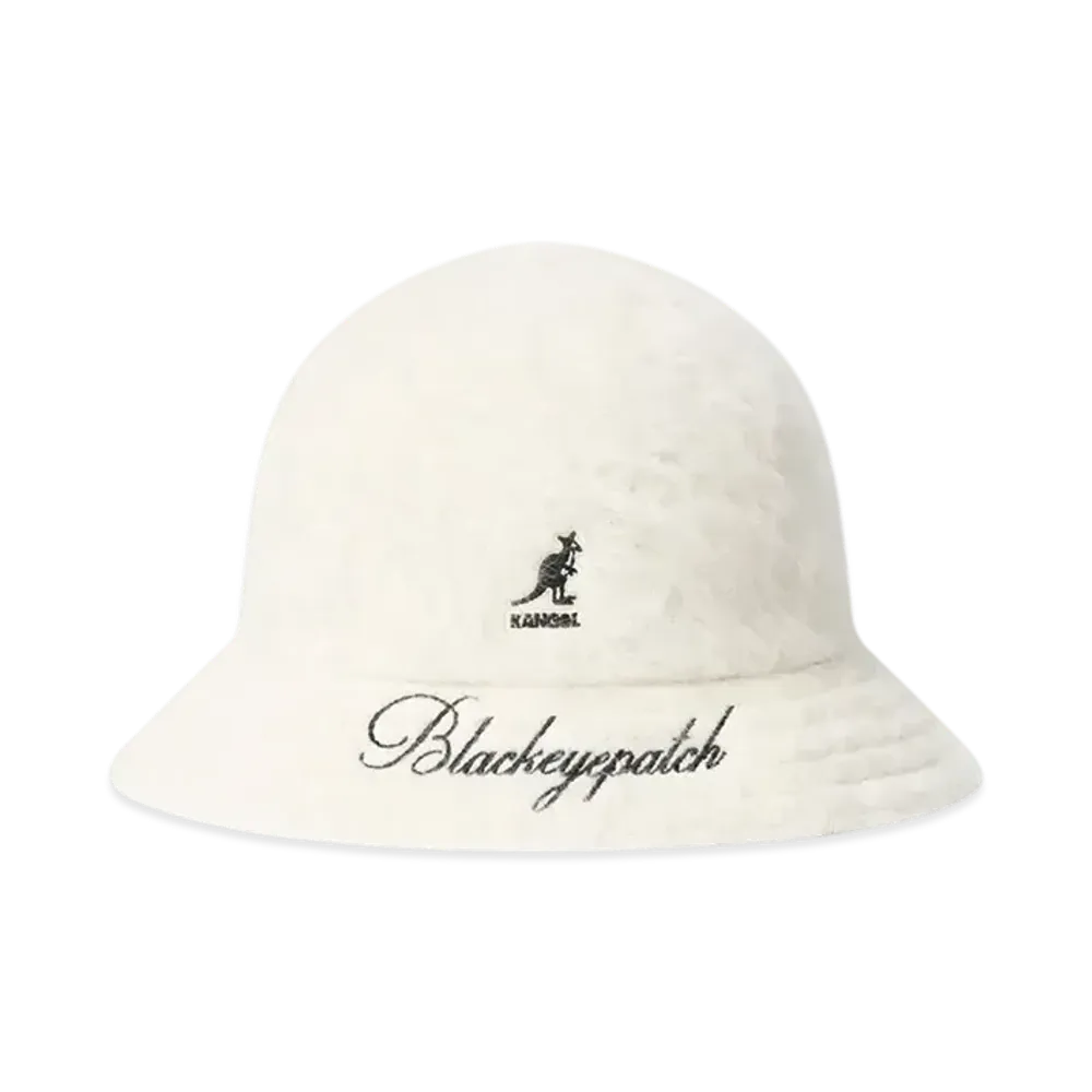 BlackEyePatch Script Logo Faux Fur Kangol Hat "Ivory"