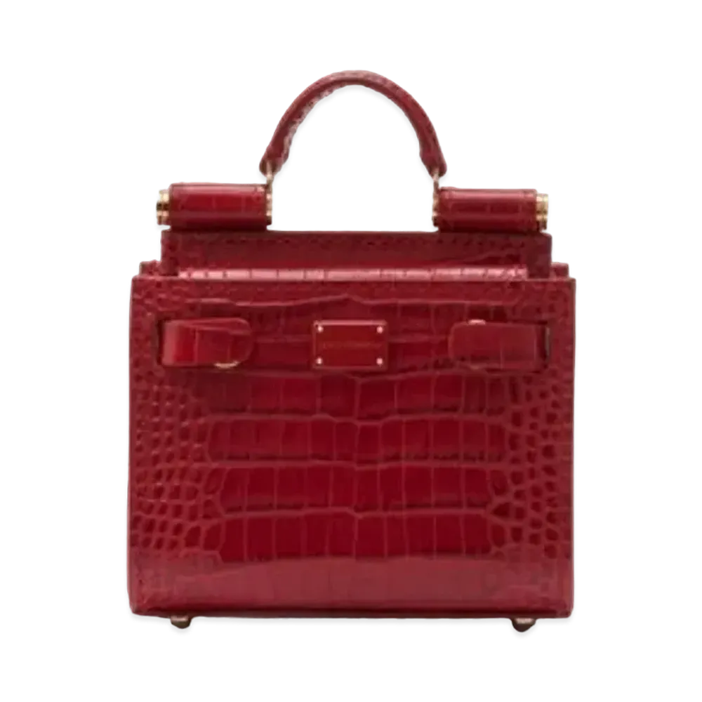 Dolce&Gabbana Sicily 62 Micro Tote Bag Calfskin "Red"