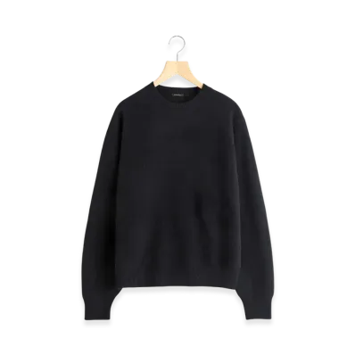 COMOLI Lambswool Crew Neck Knit "Black"