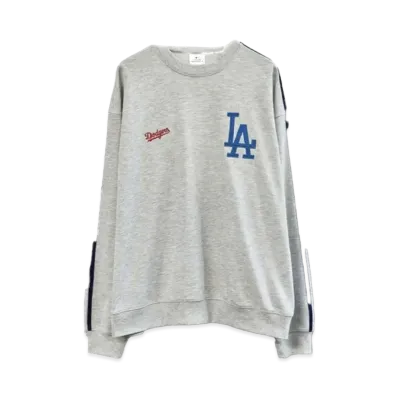 MLB Exclusive Set Up Patch Embroidery Side Line Big Silhouette Pullover Sweatshirt & Sweatpants "Oatmeal"