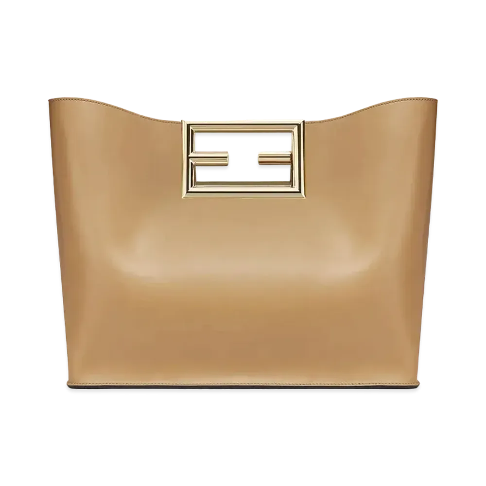 FENDI Way Medium Leather Bag "Beige"