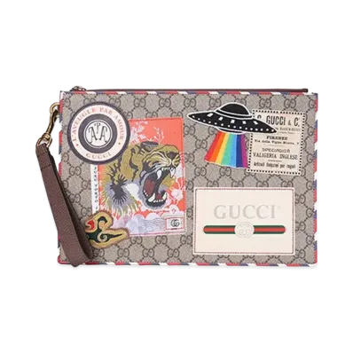 GUCCI Courier GG Supreme Clutch Bag