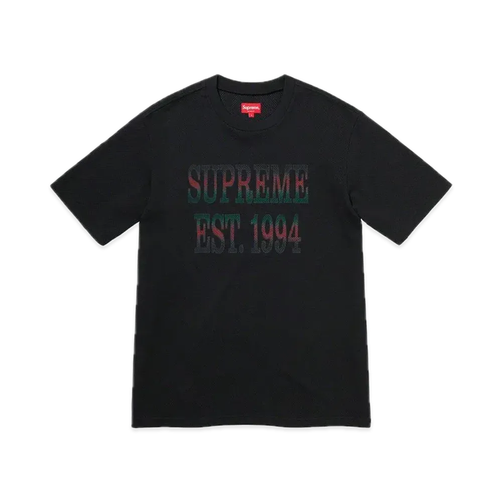 Supreme Cotton Mesh Gradient Logo S/S Top "Black"