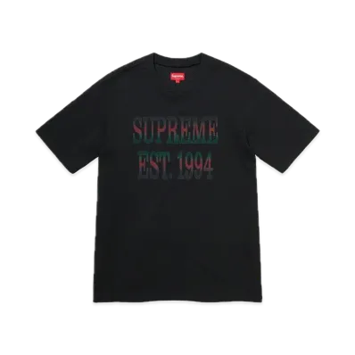 Supreme Cotton Mesh Gradient Logo S/S Top "Black"