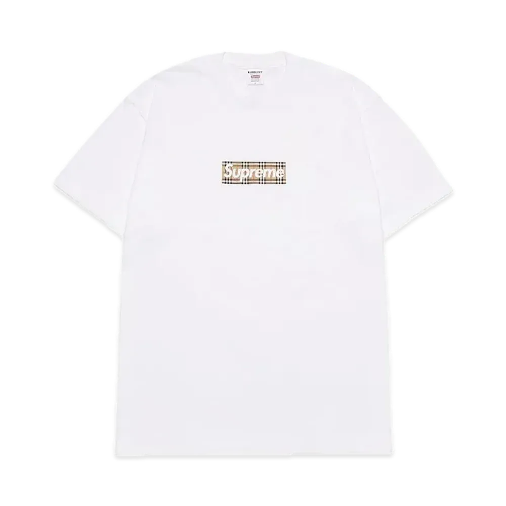Supreme x Burberry Box Logo Tee "White"