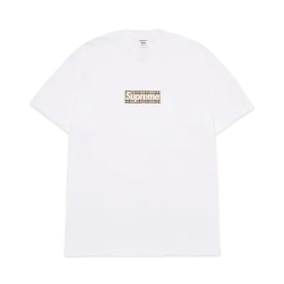Supreme x Burberry Box Logo Tee "White"