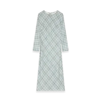 DRIES VAN NOTEN Women's Waisted Silk Dress "Steel"