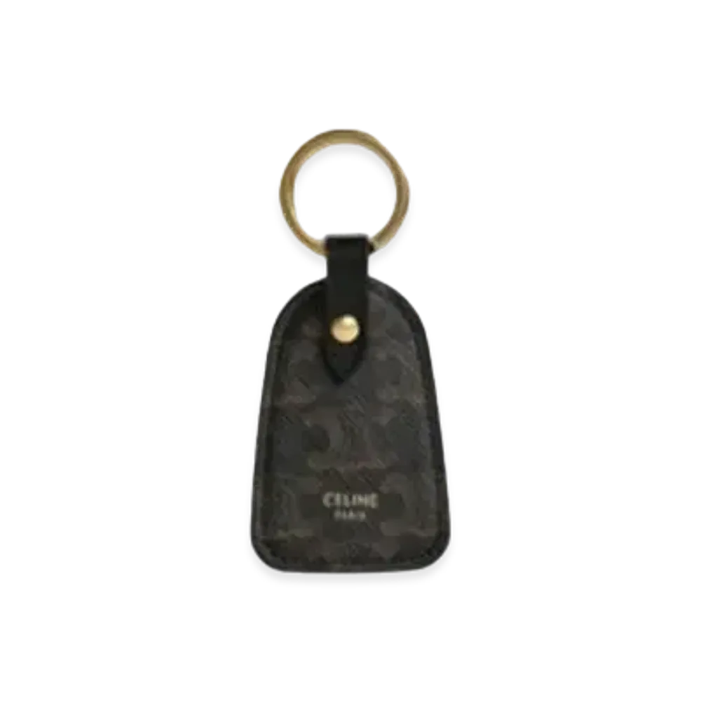 CELINE Key holder in Triomphe canvas and calfskin  "BLACK"