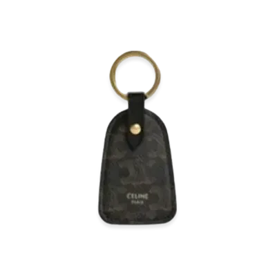 CELINE Key holder in Triomphe canvas and calfskin "BLACK"