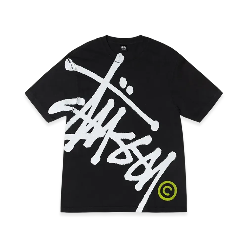 Stussy Big Basic Pigment Dyed Tee Black Yellow "Black/Yellow"