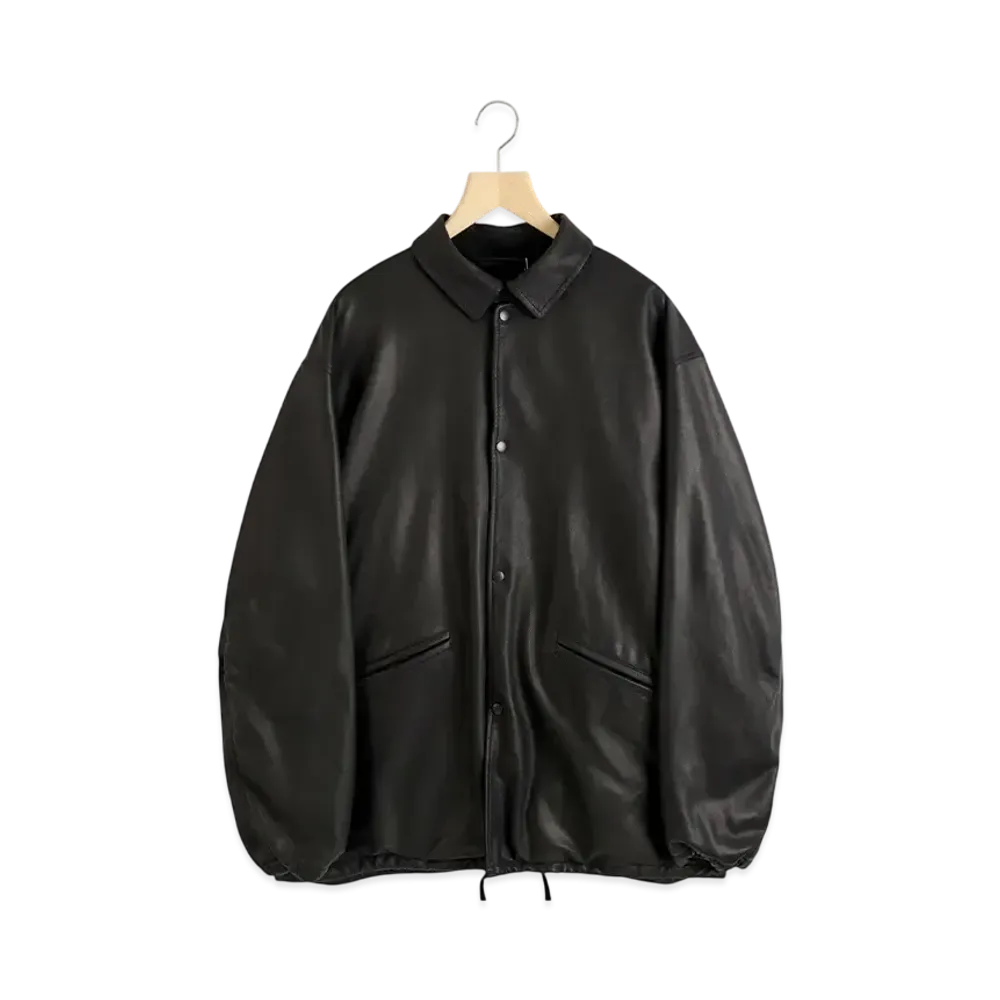 COMOLI Sheepskin Coach Jacket "Black"