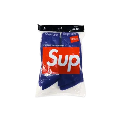 Supreme x Hanes Crew Socks (4 Pack) "Purple"(21SS)