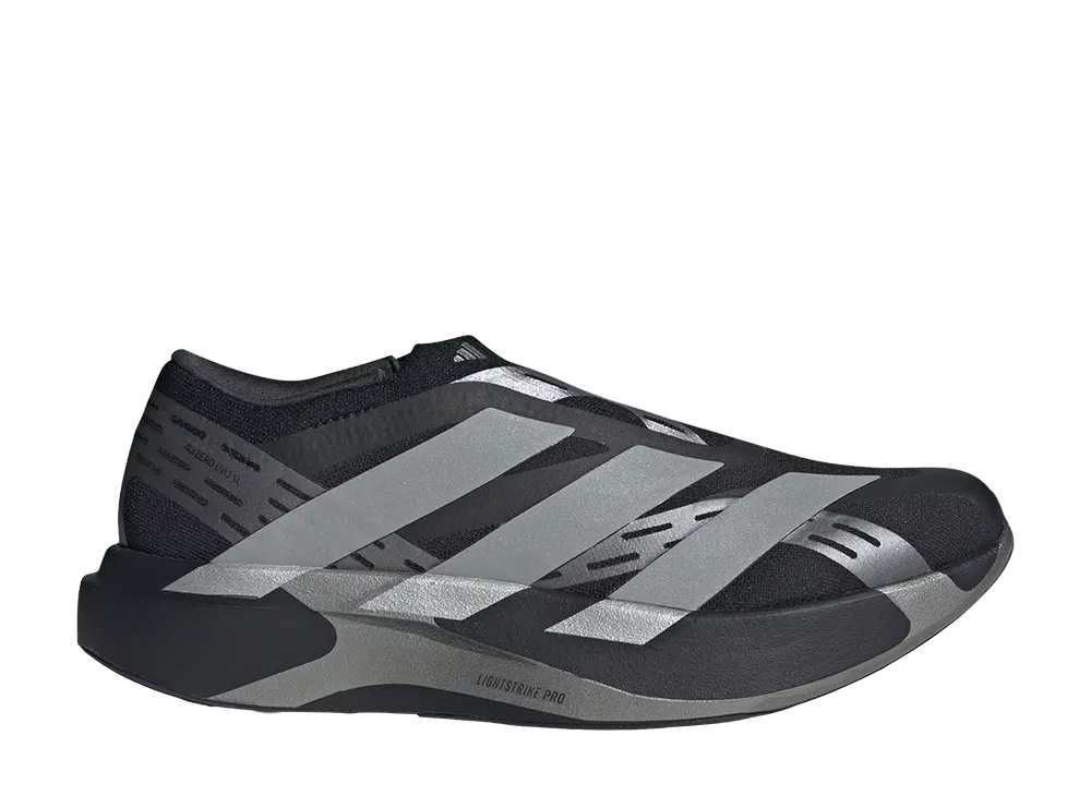 adidas Adizero Evo SL Laceless LIGHTSTRIKEPRO "Core Black/Silver Metallic"