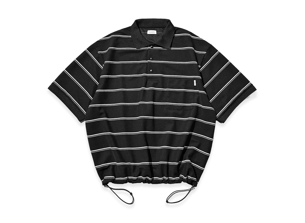 CLESSTE Thick/Thin Stripe Active City Polo S/S Shirts "Black"