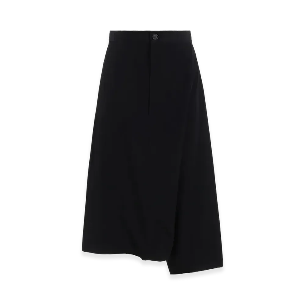 Yohji Yamamoto Wool Gabadine Saruel Skirt Pants "Black"
