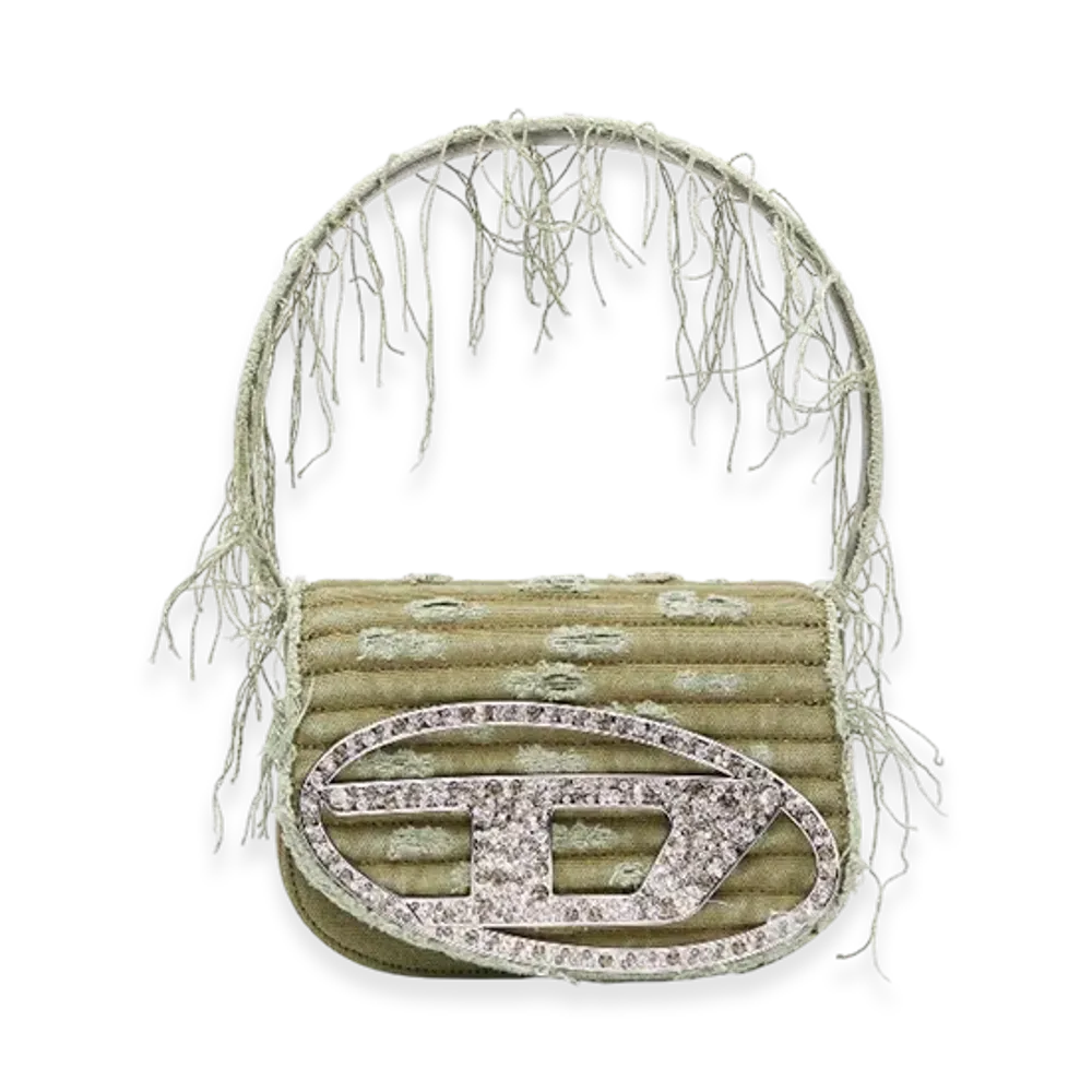 Diesel 1Dr 1Dr-Iconic Shoulder Bag In Canvas And Leather "Military Green"