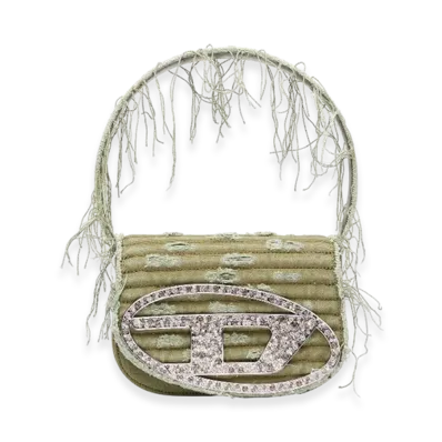 Diesel 1Dr 1Dr-Iconic Shoulder Bag In Canvas And Leather "Military Green"