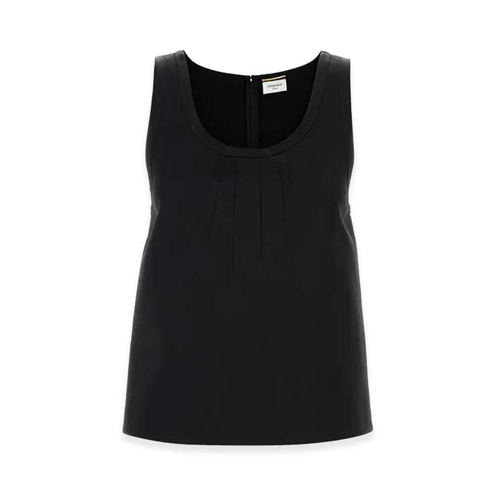 Saint Laurent Women's Satin Tank Top "Black"