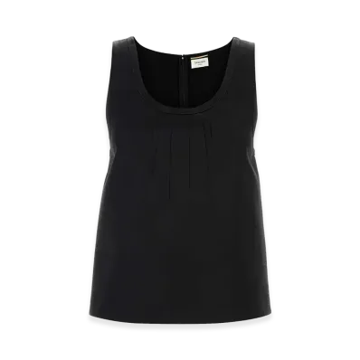 Saint Laurent Women's Satin Tank Top "Black"
