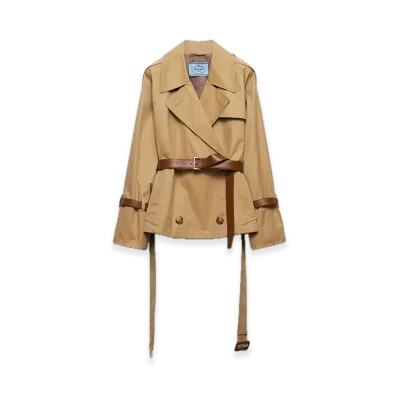 PRADA Cotton Twill Trench Jacket "Beige"