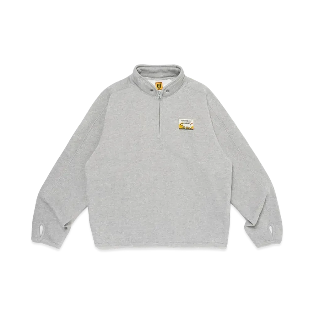 HUMAN MADE Fleece Sweat Half Zip Pullover "Gray"