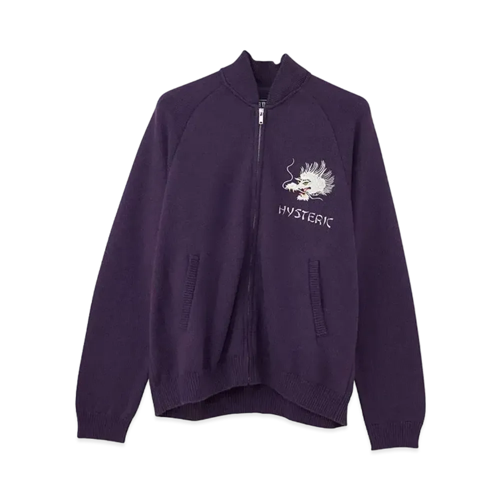 HYSTERIC GLAMOUR Dragon Head Embroidery Jumper "Purple"