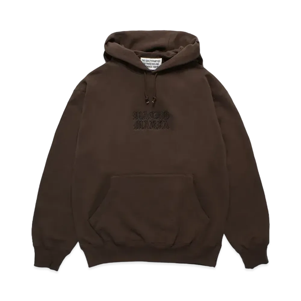 WACKO MARIA Middle Weight Hooded Sweat Shirt "Brown"