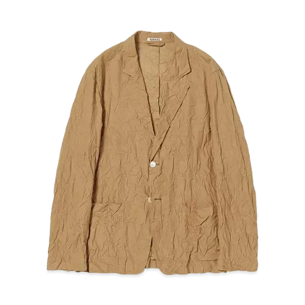 AURALEE Wrinkled Washed Finx Twill Jacket "Brown"