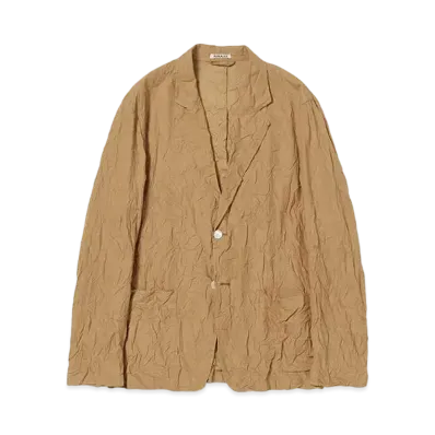 AURALEE Wrinkled Washed Finx Twill Jacket "Brown"